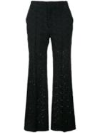 Chloé Broderie Anglaise Bootcut Trousers - Black