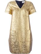Lanvin Boxy Jacquard Shift Dress, Women's, Size: 38, Grey, Polyester/cotton/silk