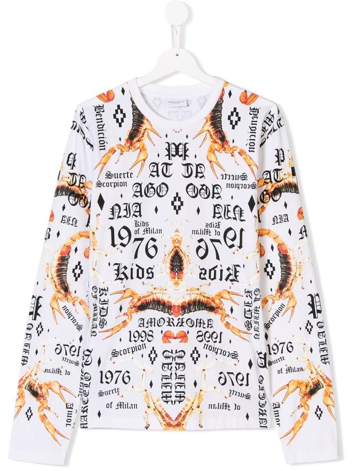Marcelo Burlon County Of Milan Kids Printed Tee - White
