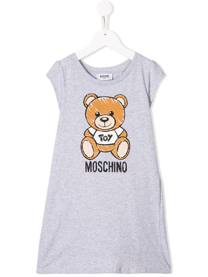 Moschino Kids Teen Bear Print T-shirt Dress - Grey