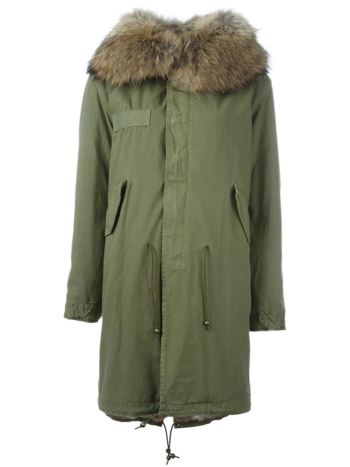 Mr & Mrs Italy Rabbit And Raccoon Fur Lined Parka, Women's, Size: Xs, Nude/neutrals, Cotton/lamb Nubuck Leather/racoon Fur/viscose