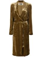 Uma Wang Long Velvet Coat - Brown
