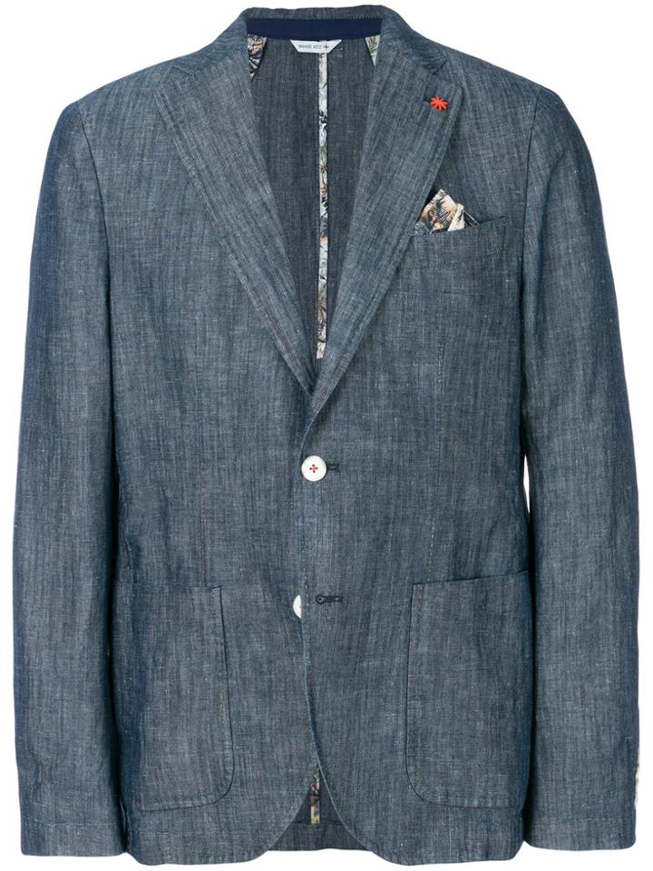 Manuel Ritz Textured Casual Blazer - Blue