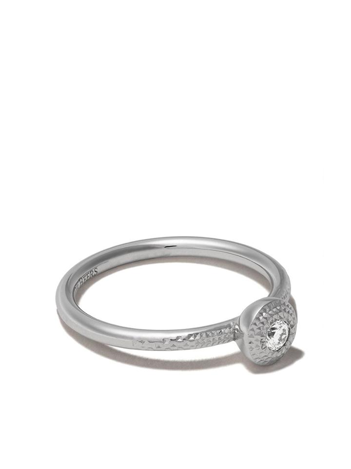 De Beers 18kt White Gold Talisman Round Brilliant Diamond Ring