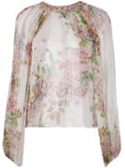 Giambattista Valli Floral Print Blouse, Women's, Size: 40, Nude/neutrals, Silk