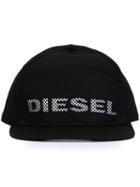 Diesel Logo Print Cap, Adult Unisex, Size: Medium, Black, Cotton/polyester