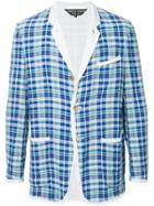 Comme Des Garçons Homme Plus Skinny Lapels Plaid Jacket - Blue
