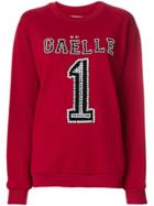 Gaelle Bonheur Studded Logo Sweatshirt - Red