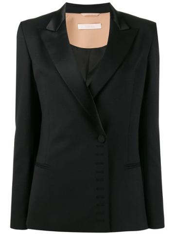 Ssheena Asymmetric Tuxedo Jacket - Black
