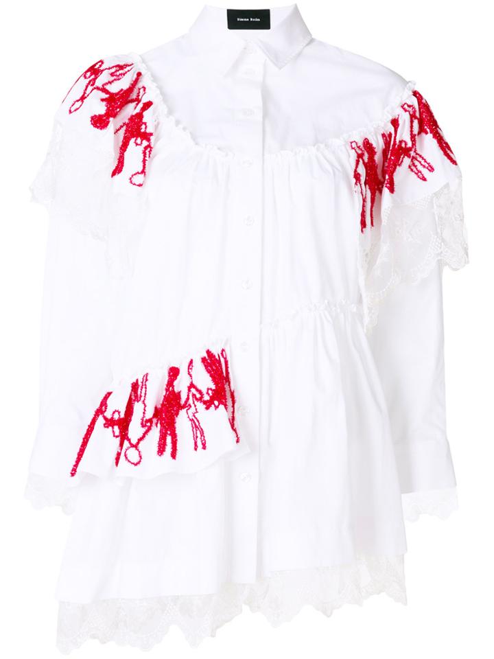 Simone Rocha Trim Double Frill Shirt - White