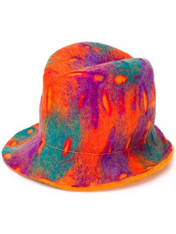 Le Chapeau Abstract Pattern Hat - Orange