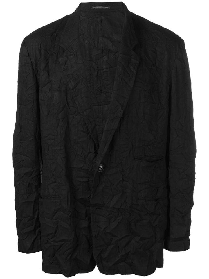 Yohji Yamamoto Creased Effect Blazer - Black