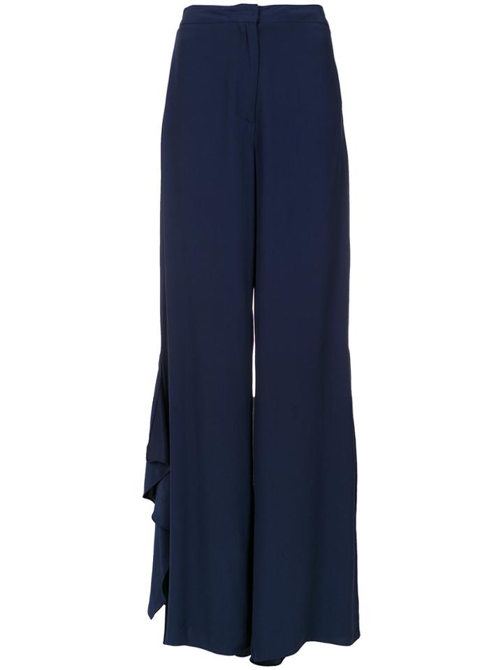 Tufi Duek Ruffled Palazzo Trousers - Blue