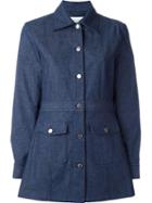 Wood Wood Fitted Denim Coat, Women's, Size: 36, Blue, Cotton/linen/flax