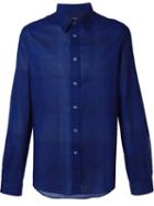 Ps Paul Smith Checked Shirt, Men's, Size: L, Blue, Cotton