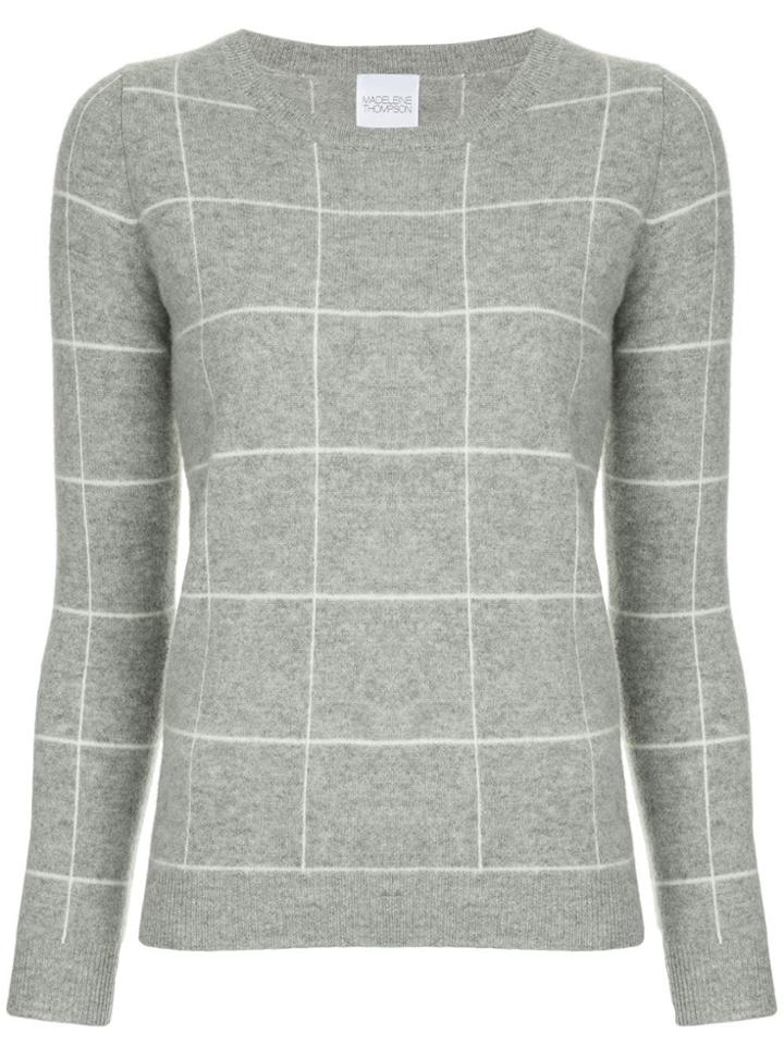 Madeleine Thompson Checked Sweater - Grey