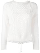 Diesel Open Knit Drawstring Sweater, Women's, Size: Small, White, Acrylic/nylon/polyester/alpaca