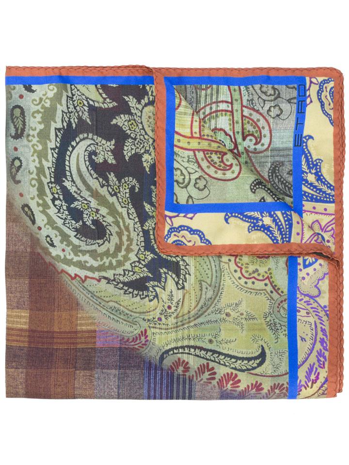 Etro Checked Print Pocket Square - Multicolour