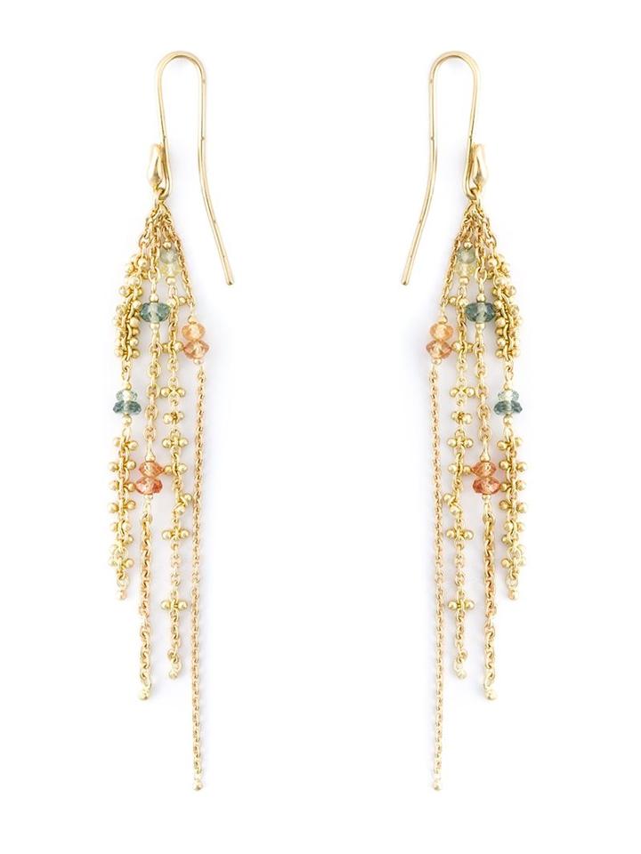 Natasha Collis Sapphire Waterfall Earrings, Women's, Metallic