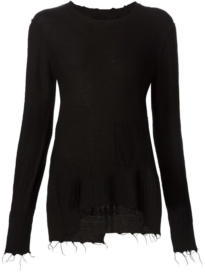 Aleksandr Manamis Frayed Fine Knit Sweater