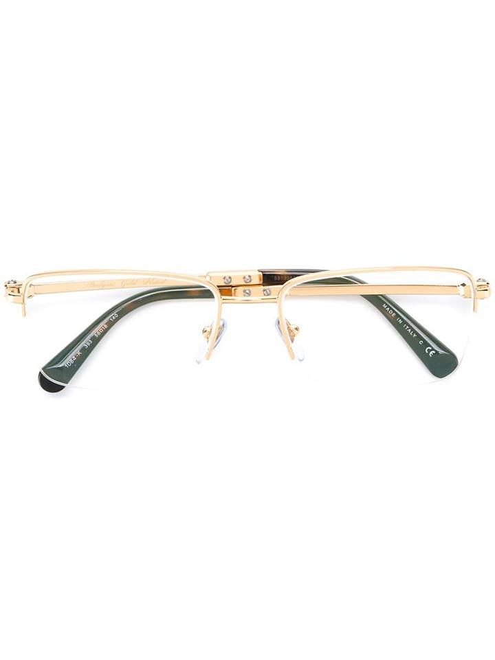 Bulgari Rectangular Shaped Glasses, Grey, Acetate/gold Plated Metal