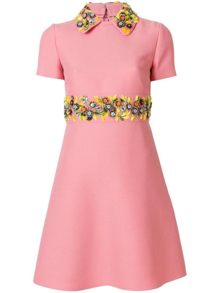 Valentino Embellished Mini Dress - Pink & Purple