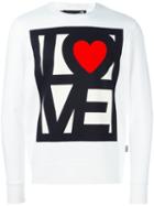 Love Moschino 'love Me' Printed Sweatshirt, Men's, Size: Small, White, Cotton