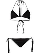 Missoni Embossed Zig Zag Bikini, Women's, Size: 42, Black, Elastodiene/nylon/rayon