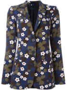 Twin-set Floral Print Blazer, Women's, Size: Medium, Blue, Polyester/spandex/elastane