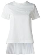 Sacai Accordion Pleat Top, Women's, Size: 1, White, Cotton/polyester