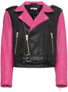 Ganni Angela Leather Biker Jacket - Black