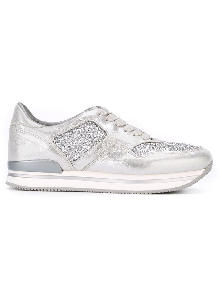 Hogan H222 Sneakers, Women's, Size: 35.5, Grey, Nappa Leather/leather/pvc/rubber