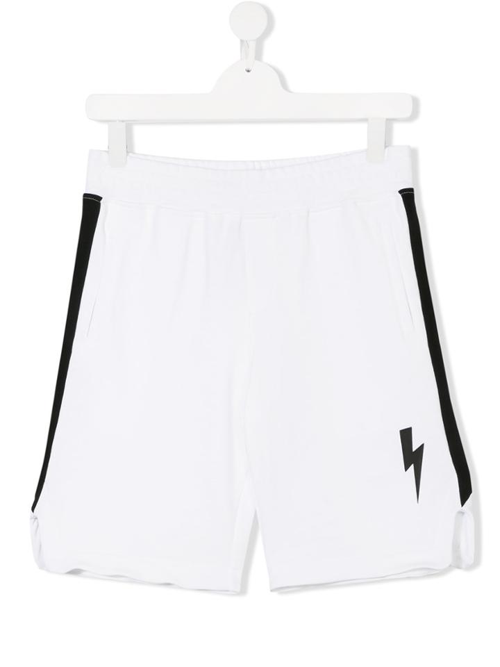 Neil Barrett Kids Track Shorts - White