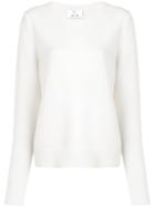 Allude Long-sleeve Fitted Sweater - White