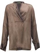Di Liborio Casual V-neck Shirt - Brown