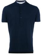 Paolo Pecora Henley T-shirt, Men's, Size: Xs, Blue, Cotton