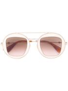 Gucci Eyewear Round Metal Frame Sunglasses - Nude & Neutrals