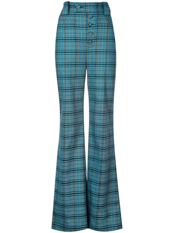 Proenza Schouler Plaid High Waisted Pants - Black