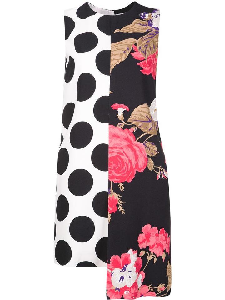 Msgm Flower Polka Dots Dress, Women's, Size: 40, Black, Viscose