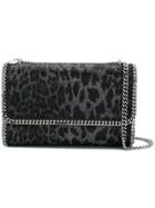 Stella Mccartney Leopard Print Falabella Shoulder Bag - Black
