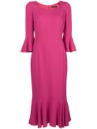 Dolce & Gabbana Frill-trim Midi Dress - Pink & Purple