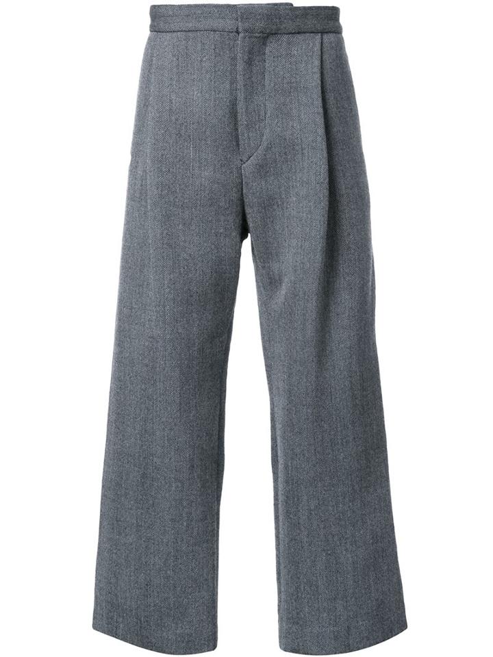 H Beauty & Youth. Formal Wide Leg Trousers, Men's, Size: Medium, Grey, Polyester/wool