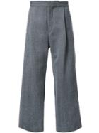 H Beauty & Youth. Formal Wide Leg Trousers, Men's, Size: Medium, Grey, Polyester/wool