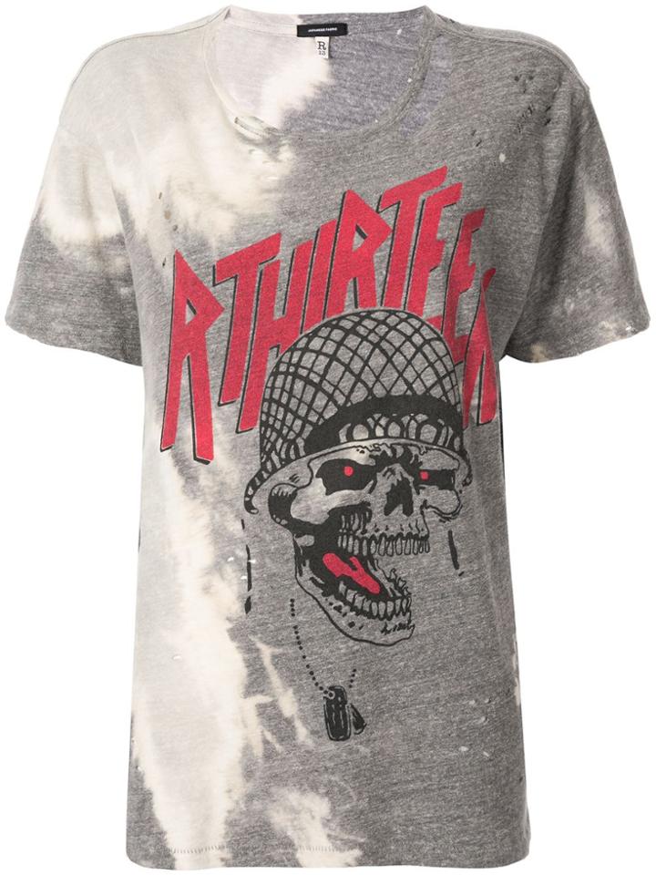 R13 Bleached Print T-shirt - Grey