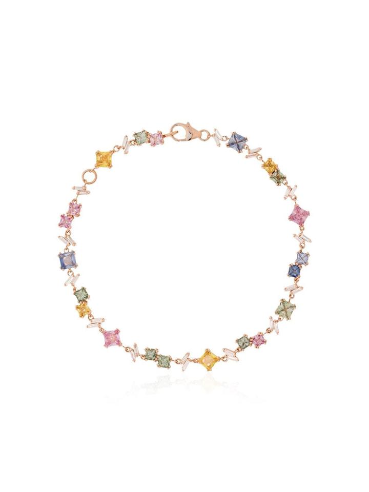 Suzanne Kalan 18kt Rose Gold Sapphire Diamond Rainbow Firework