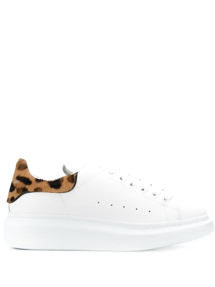 Alexander Mcqueen Leopard Print Oversized Low-top Sneakers - White