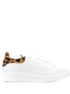 Alexander Mcqueen Leopard Print Oversized Low-top Sneakers - White