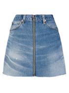 Re/done Zipped Mini Skirt - Blue