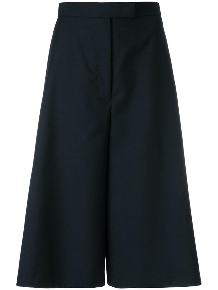 Thom Browne Button Vent High-waisted Wool Culotte - Blue