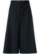 Thom Browne Button Vent High-waisted Wool Culotte - Blue